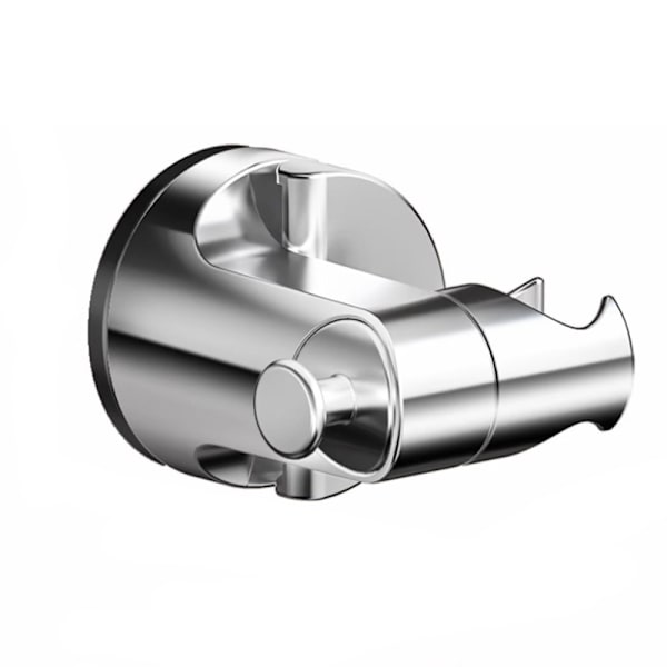 Adjustable Shower Head Holder with Suction Cup - Silver Finish