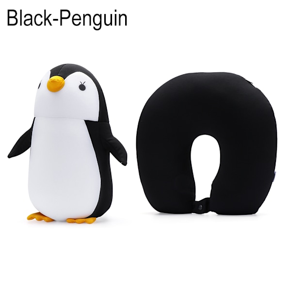 Plushy U-formet reisepute SVART PENGUIN Black Penguin