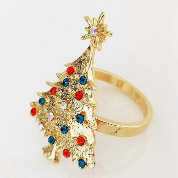 6 stk. Jule Servietknap Servietring Stofring Diamant Jule Servietringe_MGF