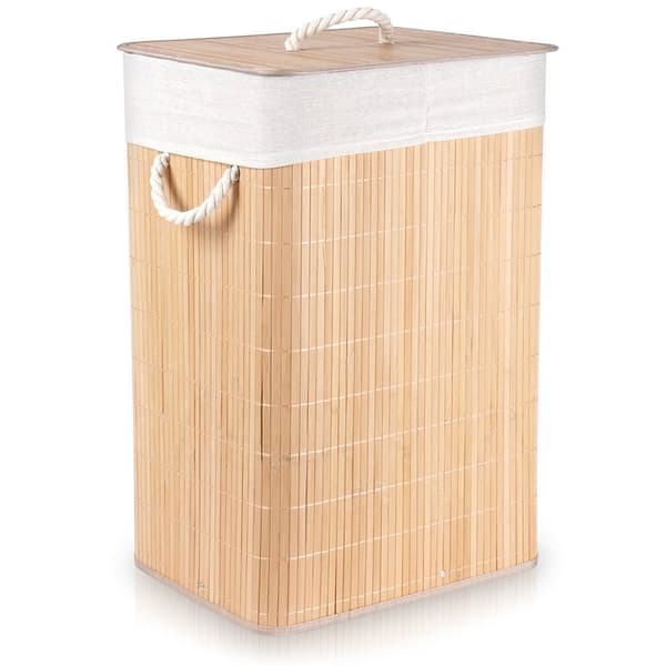 Beige vaskekurv i bambus, 70 l_MGF