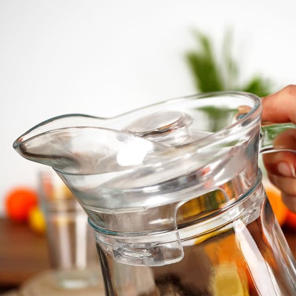 Glaskanna för drycker, vatten, juice, lemonad, med lock, 1,4 l_MGF