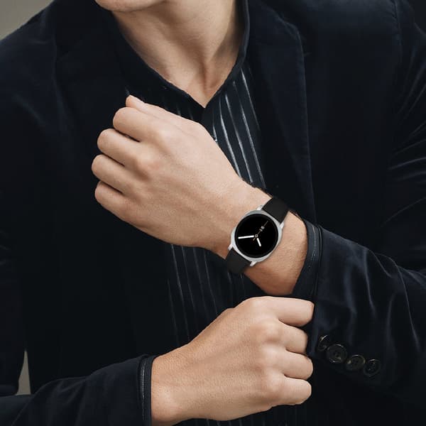 Compatible with Samsung Galaxy Watch8/Classic First Layer Cowhide Leather Strap with Crocodile Pattern for Smartwatch Black Black