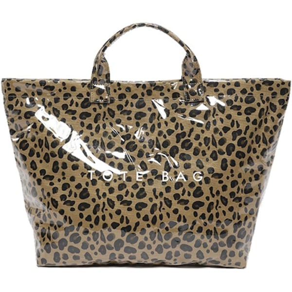 Leopard Print Mode Tote Bag Stor Kapacitet Trendy Tote Bag Stilful Pendlertaske Indkøbstaske Udendørs Rejsetaske Brun Parent