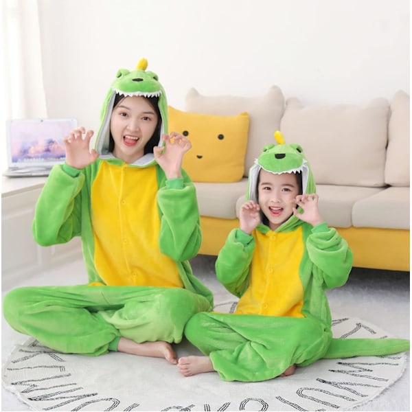 Unisex børnejumpsuits, 2023 kostume dyreonesie natkjole pyjamas hættede nattøj cosplay kigurumi nattøj jul halloween Dinosaurie 110