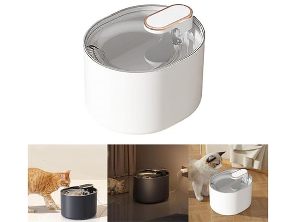 Automatisk kattevandsfontæne til hunde, filter, vandskål_MGF White