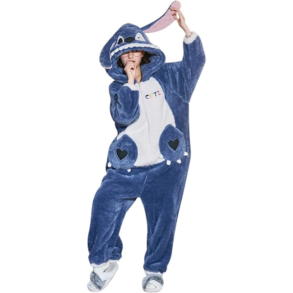 Jumpsuit for voksne, unisex, dyrekostyme onesie, nattkjole, pyjamas, hettegenser, nattøy, cosplay, papp nattkostymer fest, halloween herrstygn XXL