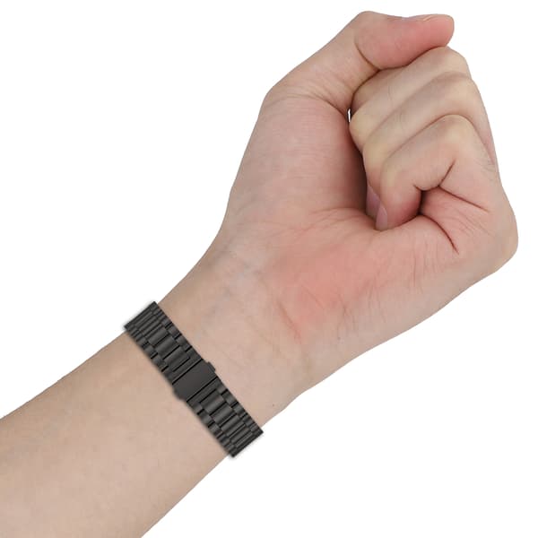 Rustfrit stålarmbånd til Xiaomi Band 9 Active og Redmi Band 3 Sort Black
