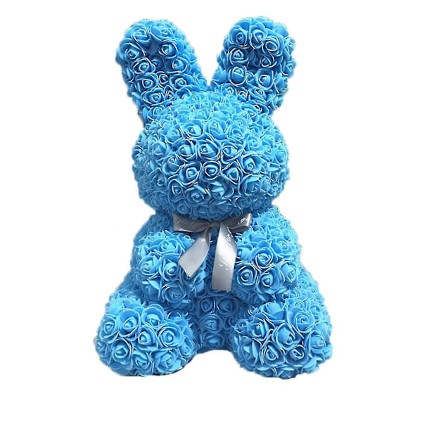 Rose Bunny Ikuinen Kukka Jänis Vaahto Ystävänpäivä Juhla Koriste Rose Bunny, ilman lahjapakettia Blue