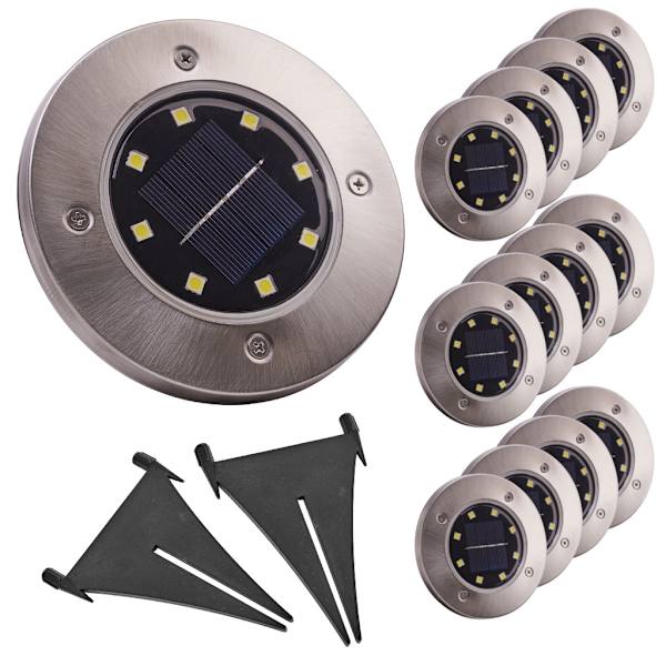 Marklamper med solcelle – 12 stk. LED for hage_MGF