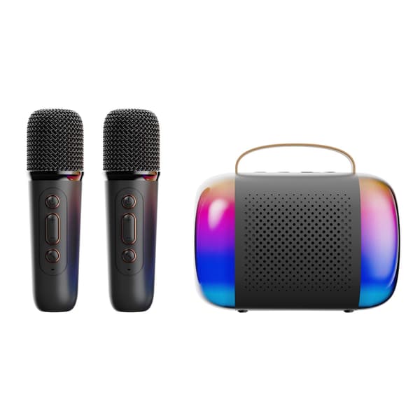 Y5 Dubbelmikrofon Karaoke-maskin med Bluetooth-högtalare