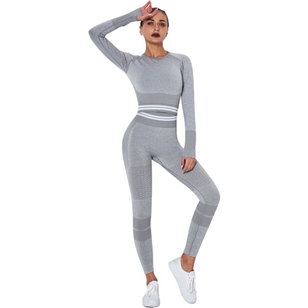 Yoga-bukser Gym Kort Toppsett For Kvinner Høy Midje Sømløse Leggings Yoga Tights Leggings Trening Sports Topp Løping Gym Bukser Med Elastisk Livbånd