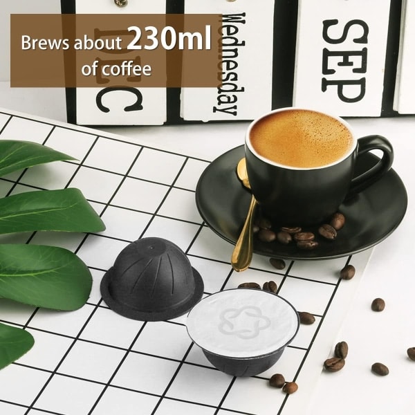 5 genanvendelige kapsler 230 ml genopfyldelige Vertuo kaffekapsler kaffekapsler kop