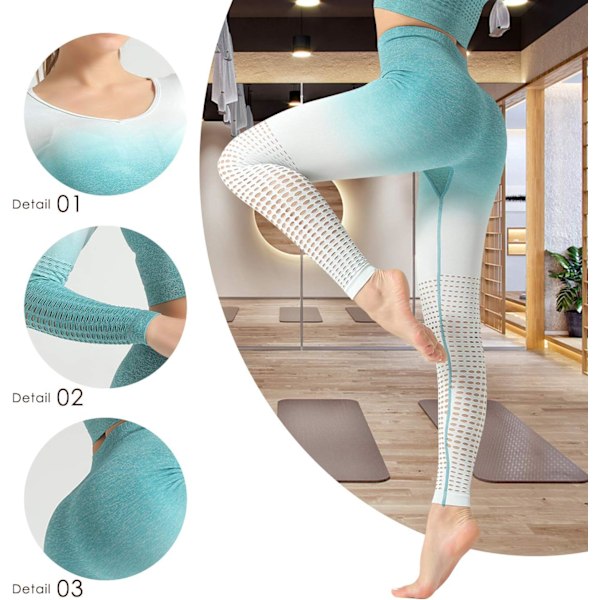 Yoga-bukser Gym Kort Toppsett For Kvinner Høy Midje Sømløse Leggings Yoga Tights Leggings Trening Sports Topp Løping Gym Bukser Med Elastisk Livbånd