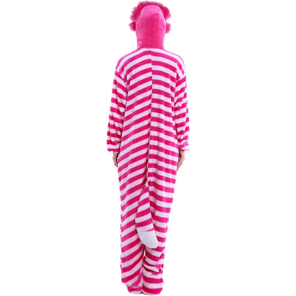 Voksen Unisex Jumpsuits Kostume Dyrekostume Dragt Kick Suit Natkjole Pyjamas Hætte Natbeklædning Cosplay Tegneserie Kigurumi Karneval Jul Halloween Cheshire katt M