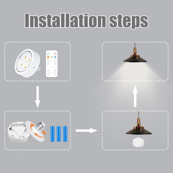 Battery Operated Light Bulbs E26/ E27 with Remote Control White White