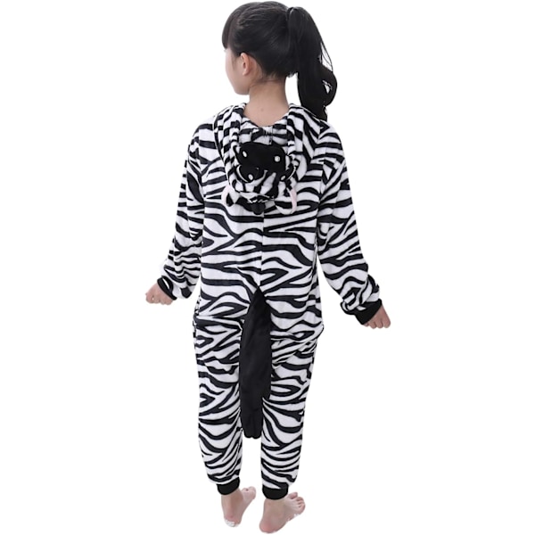 Barn unisex jumpsuits, 2023 kostyme dyreonesie nattkjole pyjamas hettegenser cosplay kigurum nattøy jul Halloween Zebra 120