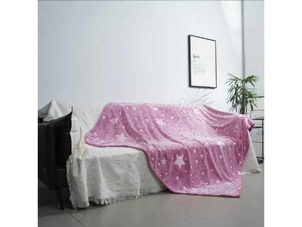 Teppe med selvlysende stjerner - 150x200cm_MGF Pink