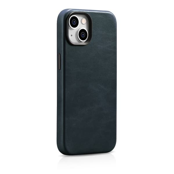 iPhone 14 Plus Magnetiskt Läderfodral med MagSafe Oljevax Premium Läderfodral Marinblå_MGF