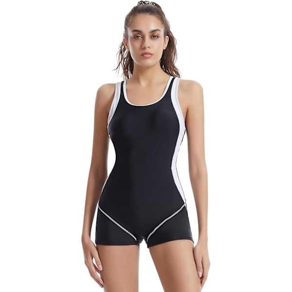 One Piece Surf Athletic Naisten Uimapuvut Sisäänrakennetulla Kupilla Slim Fit Urheiluhousut Uimapuvut Ranta-asu Uimapuvut Uima-altaalle Spa:lle Vitt XXL