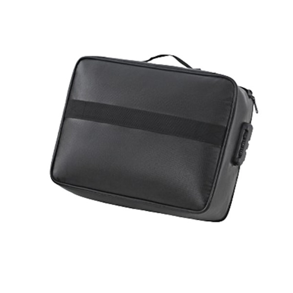 Fireproof Document Bag, Three Layers with Lock Black Black