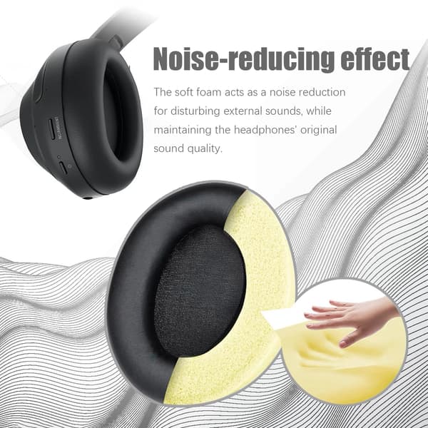 Øreputer for Sony WH-1000XM3 1 par Svart Black