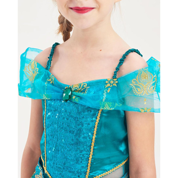 Prinsessekostume til børn, Jasmine, cosplay, udklædning, pailletter, halloweenkostume, fødselsdagsfest