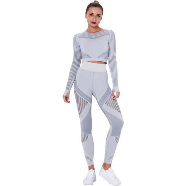 Yoga-bukser Gym Kort Toppsett For Kvinner Høy Midje Sømløse Leggings Yoga Tights Leggings Trening Sports Topp Løping Gym Bukser Med Elastisk Livbånd