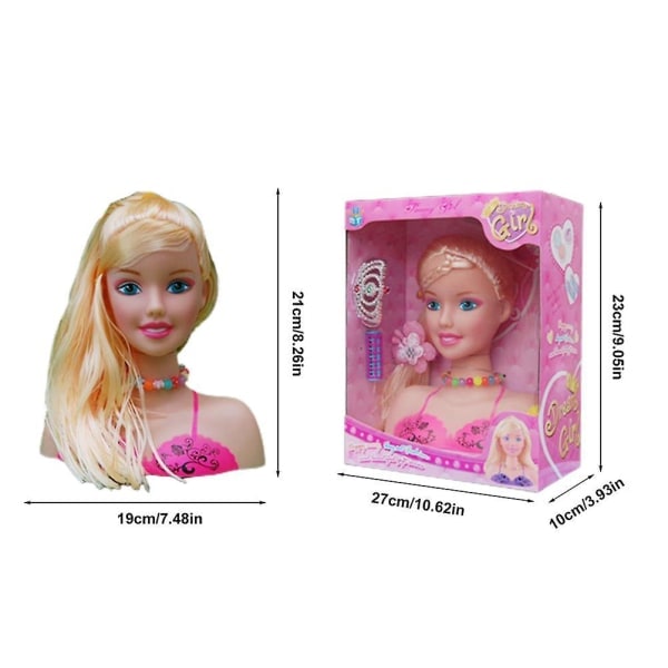 Smink Lekset för Barn 17 Stk Frisör Styling Huvuddocka Smink Leksak Pedagogisk Leksak Present till Barn Flickor