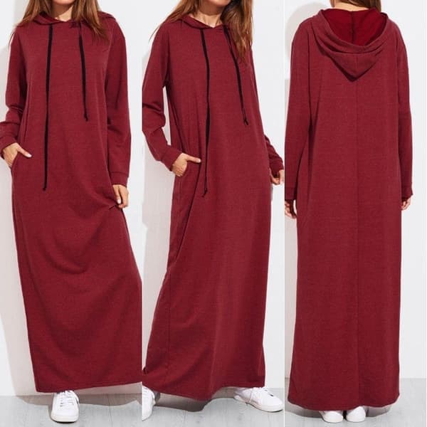 Julekjole med hætte, efterårstøj, sweatshirtkjole, vinterkjole_MGF 2XL