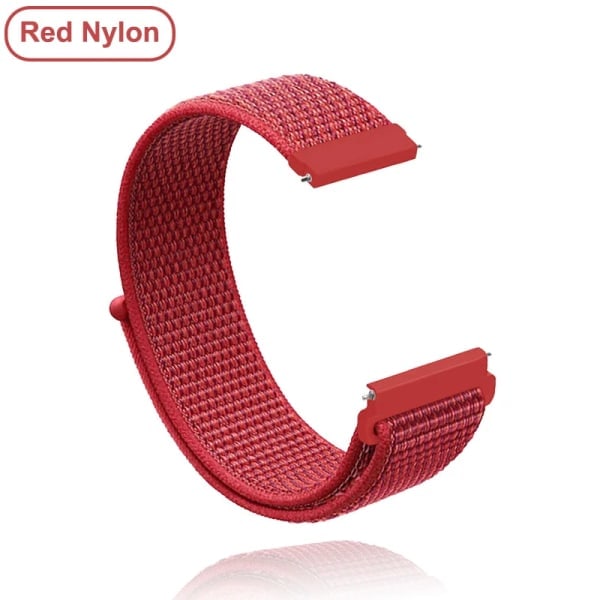 18mm 20mm 22mm Nylonband för Garmin Vivoactive 3 4 4s Venu 2 2s SQ Forerunner 645 Armband Nylon - Röd Nylon Röd Nylon Red 20MM