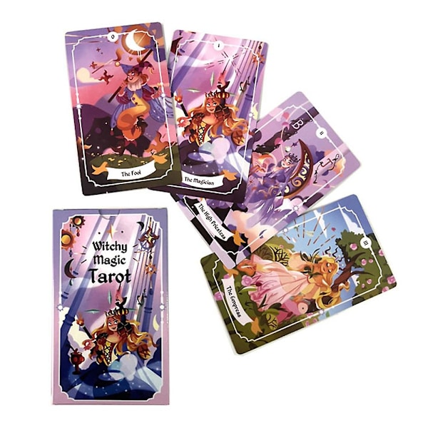 Trollmannsmagisk tarotkortdekk tegneseriemaleri spillgave for tarotbegynnere