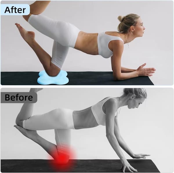 Förtjockade yogaknäskydd, blå, 2-pack, stödkudde för leder och armbågar