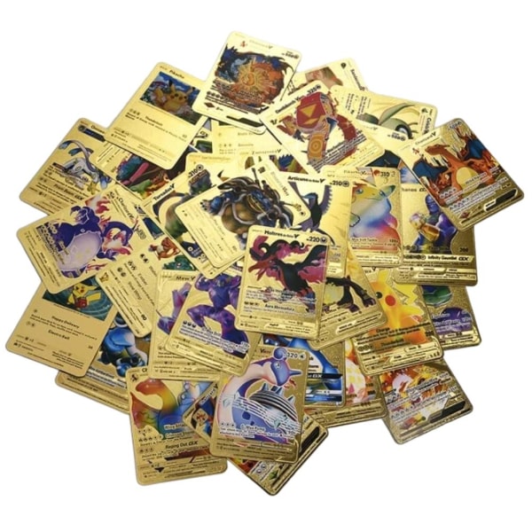 Cartoon Anime Gold Fil Trading Card Set för barnbrädspel och samlarföremål guld Gold Gold
