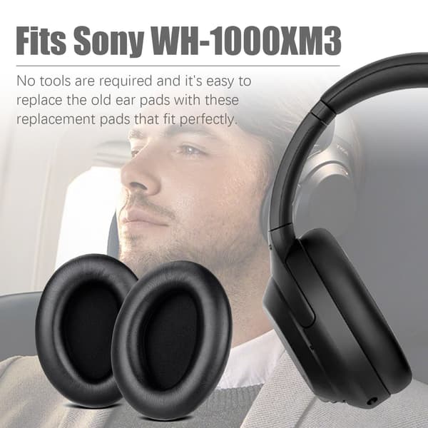 Ørepuder til Sony WH-1000XM3 1 par Sort Black