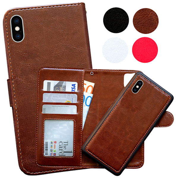 iPhone X/Xs - Plånboksfodral / Magnetiskt Omslag Brun