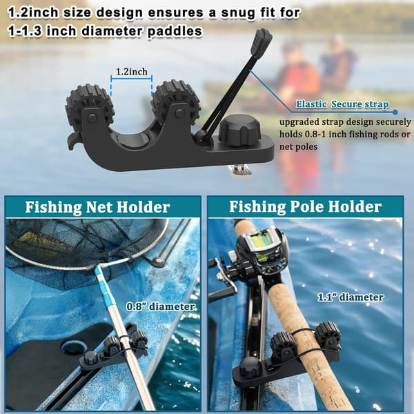 Kajakkpadleholder - spor feste - for padlefiskegarn