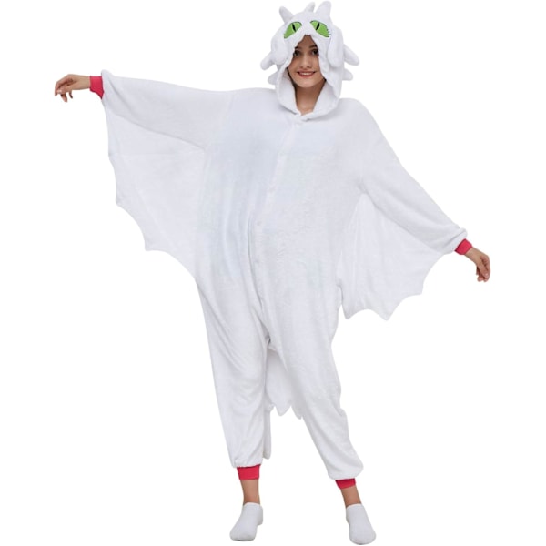 Unisex børnejumpsuits, 2023 kostume dyreonesie natkjole pyjamas hættede nattøj cosplay kigurumi nattøj jul halloween Lightfury2 120