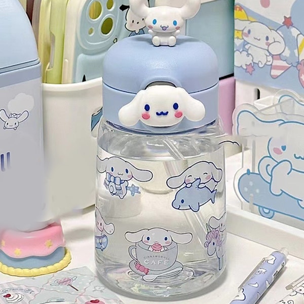 Cinnamoroll Sanrio Vandflaske Anime Kuromi Melody Plastbil White