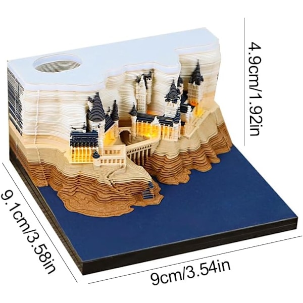 Periodekalender 2025, LED-Skrivebords Kalender med 3D Papirklip Kunst til Hjemmekontor (Slot) a