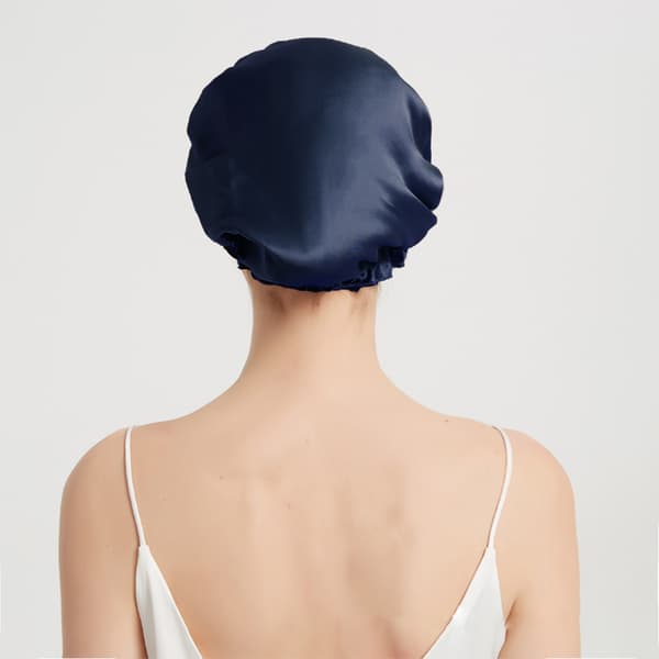 Sovehette i 100 % silke NavyBlue M NavyBlue M
