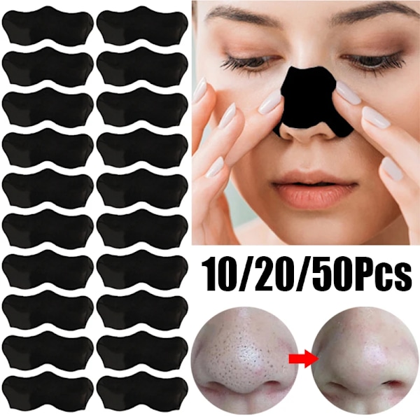Unisex Blackhead Remove Mask Peel Nasal Strips Deep Shrink Cleansing Pore Nose Black Head Remove Stickers Skin Care Mask Patch White 10pcs -1bag