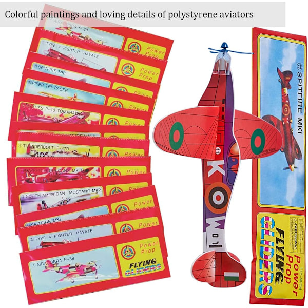 24 Polystyreeni Liitäjälentokoneita Lapsille, Vaahtomuovi Lentokoneita Eri Motiiveilla Hauskaa Ulkoilmaa Varten Flying Gliders - 24-Pack