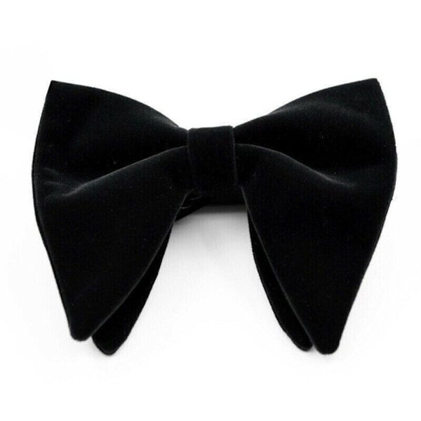 Mænd Oversized Butterfly Solid Fløjl Butterfly Bryllupsfest Smoking Justerbar Black