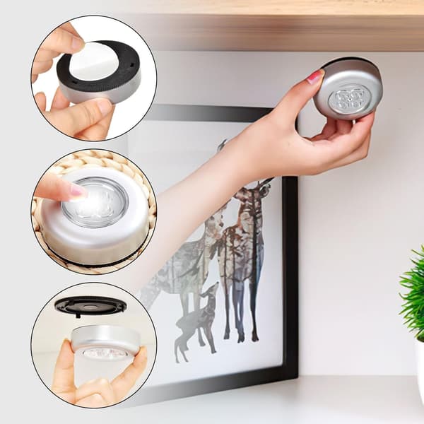 4-pack touch-aktiverade LED-trycklampor, trådlösa touch-nattlampor, batteridrivna trycklampor, underskåpsbelysning