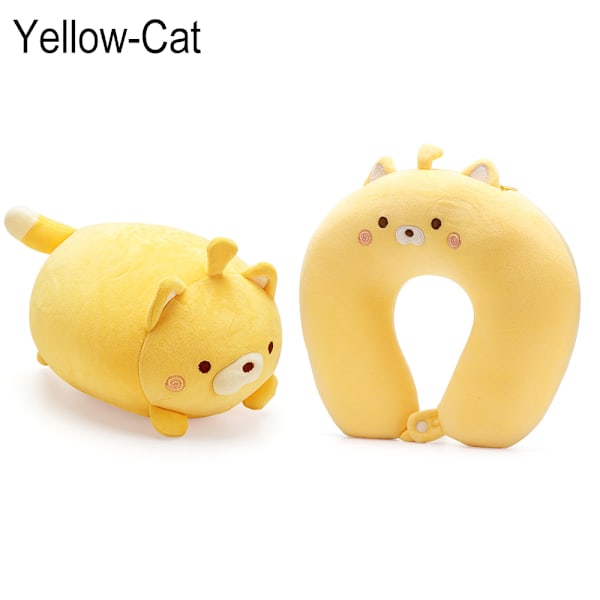 Pehmeät tyynyt U-muotoinen matkakudde KELTAINEN KISSA Yellow Cat