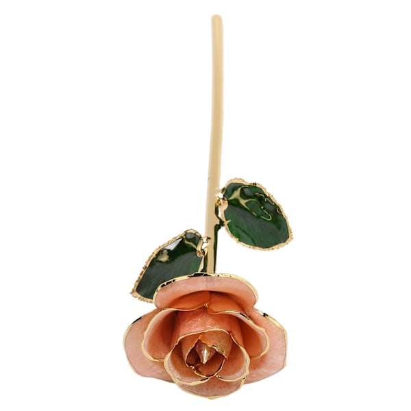 Gulddoppad ros, 24K guldpläterad doppad ros med ställ för Alla hjärtans dag och årsdag, rosa 0.4