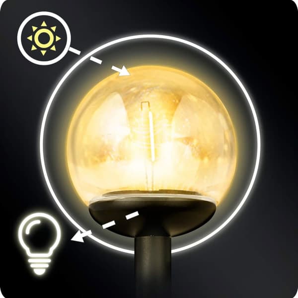 Solcellelampe, transparent kule, 4 stk. Ilumen LS-103_MGF