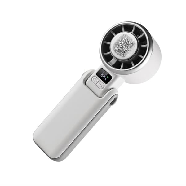 Portable High-Speed Handheld Mini Fan with Cooling Function and Digital Display, Perfect for Outdoor Use White White