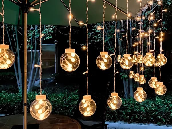 Lyslenke stjerner 138 LED - Varmhvit IP44 juledekorasjon_MGF