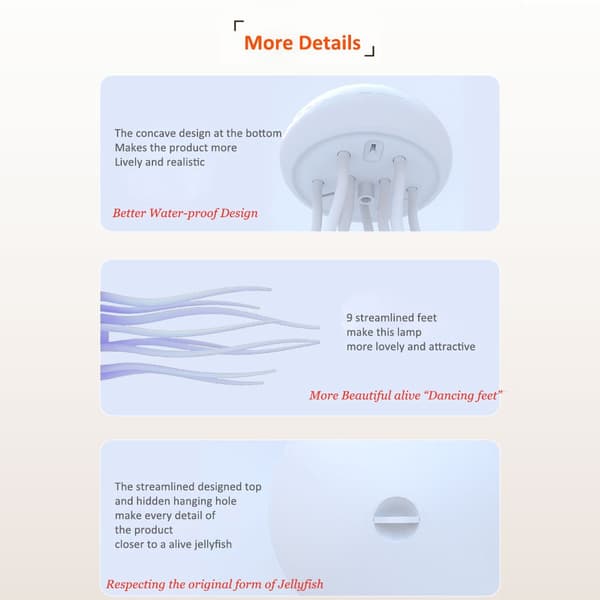 Sound-Activated Jellyfish Lamp - Color-Changing, Hanging & Base Model - Relaxing Atmosphere